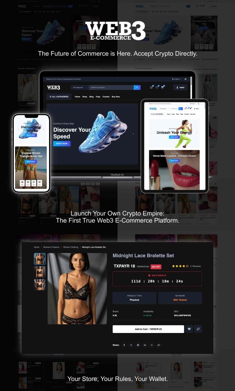 Web3 E-Commerce PHP Script with Crypto Payments &amp; Smart Contracts