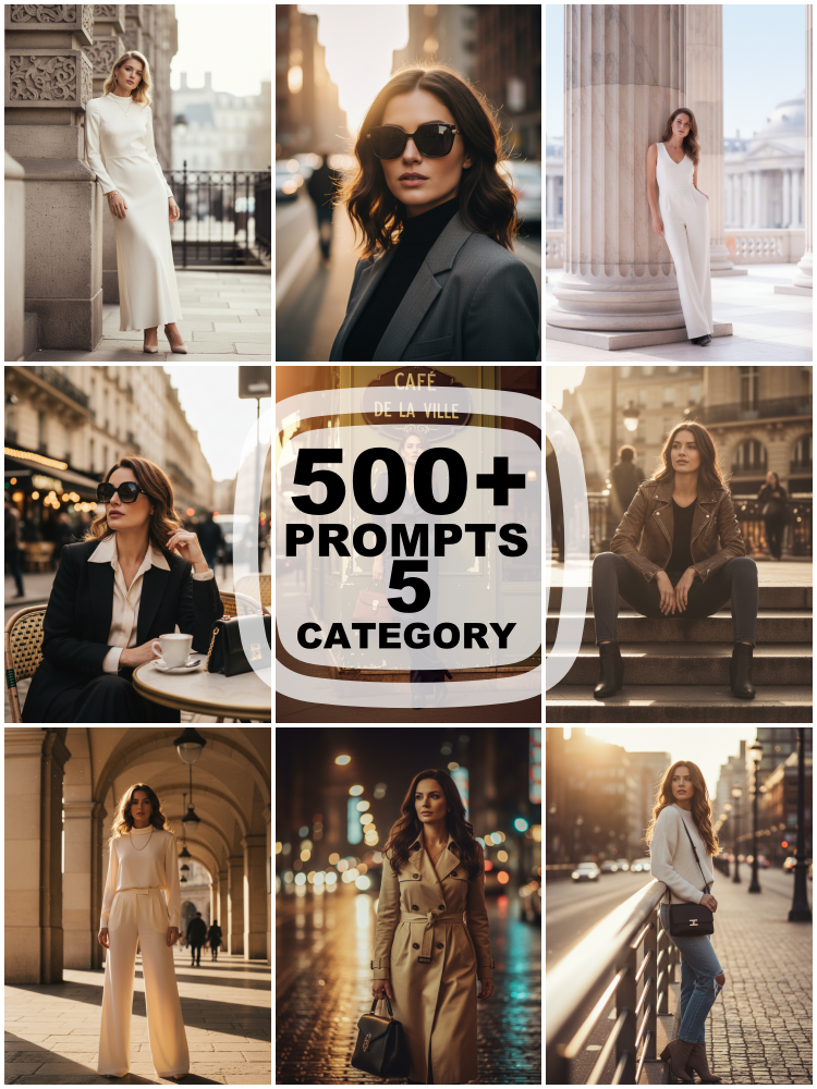 500 Unique Gemini AI Influencer Prompts for Women | Fashion, Lifestyle, Cinematic & Travel Realistic Prompt Pack